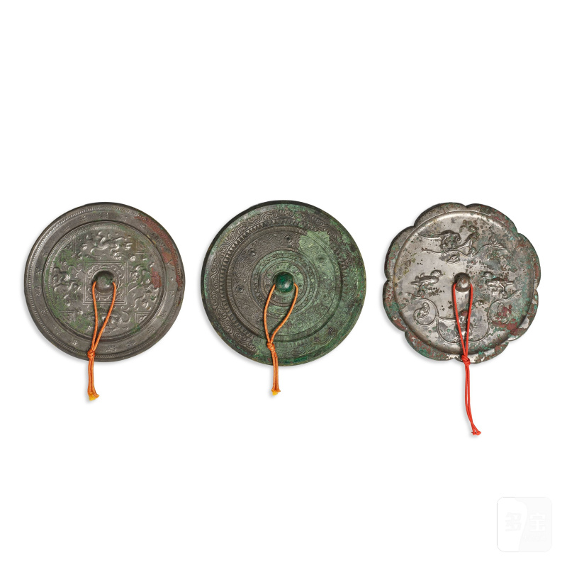 漢 瑞獸雲紋銅鏡 | THREE BRONZE MIRRORS